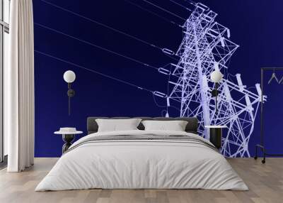 high-voltage tower sky background Wall mural