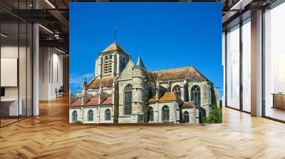 Gothic Medieval church in Rumilly-les-Vaudes, France . Wall mural