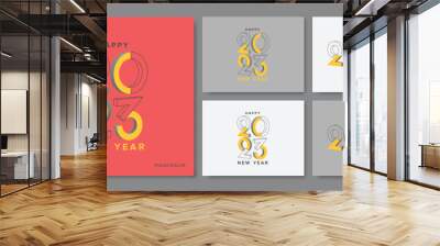 2023 new year design template. Creative concept of 2023 new year with trendy and modern design for greeting card, banner, template, poster, flyer, cover and media post Wall mural