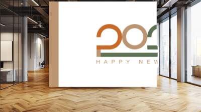 Happy new year 2025 with minimalist number design. 2025 new year symbol Wall mural