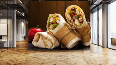 Burritos wraps with chicken Wall mural