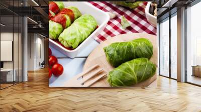 cabbage stuffed with rice and meat Wall mural