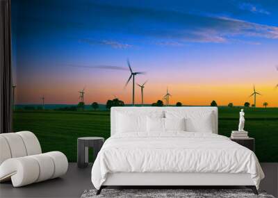 Wind farm on Kashubian - Poland Wall mural