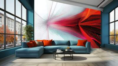 Glowing abstract fiber optic cables scattering light particles, perfect for tech innovation branding. Wall mural