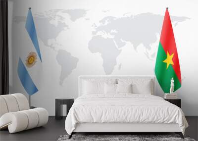 Argentina and Burkina Faso flags for official meeting Wall mural