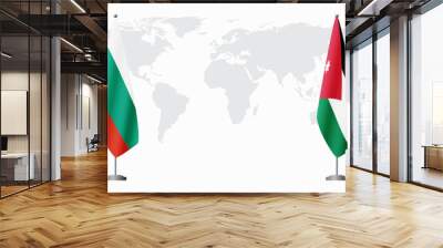 Bulgaria and Jordan flags for official meeting Wall mural