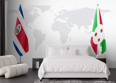 Costa Rica and Burundi flags for official meeting Wall mural