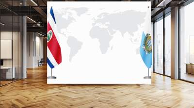 Costa Rica and San Marino flags for official meeting Wall mural