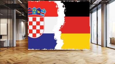 Germany and Croatia grunge flags connection vector Wall mural