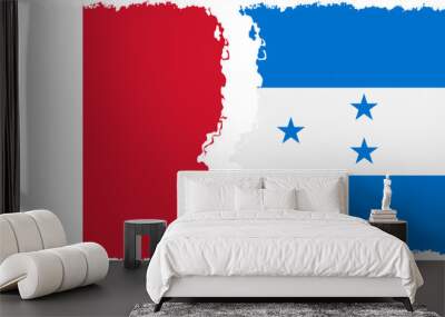 Honduras and Malta grunge flags connection vector Wall mural