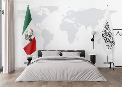 Mexico and Afghanistan flags for official meeting Wall mural