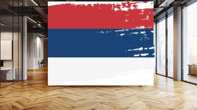 Serbia flag, wide brush stroke on transparent background vector Wall mural