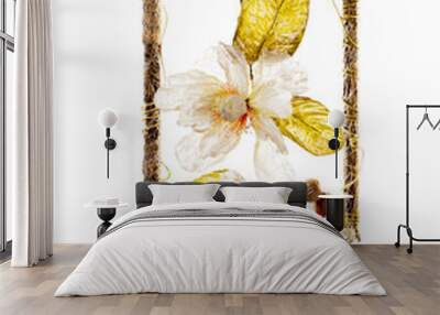 decorative frame with artificial flowers Wall mural