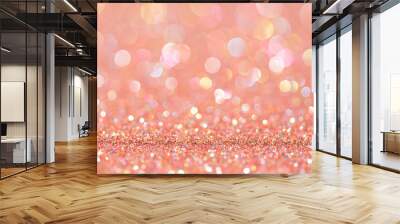 sparkles of rose glitter abstract background. Copy space Wall mural