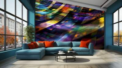  abstract flowing color printed papers Wall mural