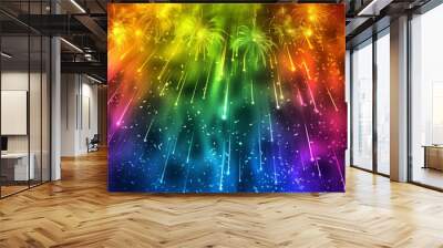 fireworks background in rainbow colors
 Wall mural