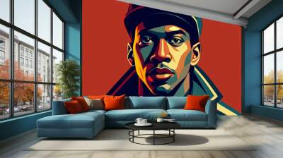 balck man rap hip-hop gangsta style vector illustration Wall mural