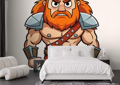 cartoon  illustration of barbarian Wall mural