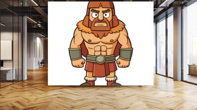 cartoon  illustration of barbarian Wall mural