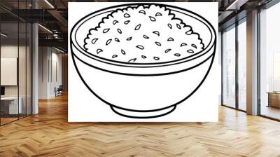 illustration of bowl of rice Wall mural