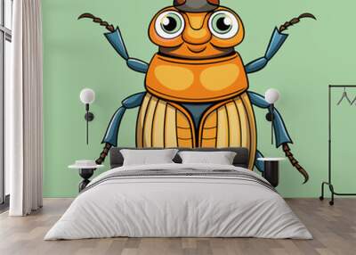 macro vector ilustartion of beetle insect  Wall mural