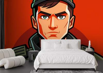 soldier in uniform vector illustration Wall mural