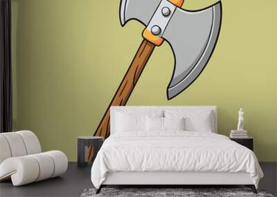 steel axe vector illustration medieval weapon Wall mural