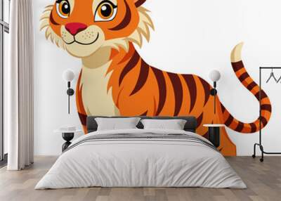 vector illustratio of tiger cartoon isolated  Wall mural