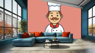 vector illustration of chef cook Wall mural