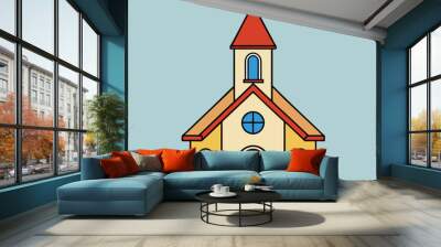 vector illustration of church Wall mural