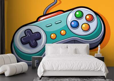 vector illustration of joystick controller game Wall mural