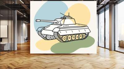 vector illustration of tank Wall mural