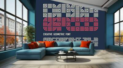 Creative geometric font set named DASH GRID Wall mural