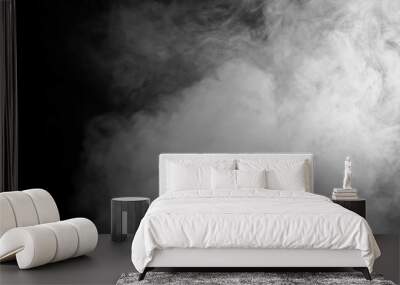 Fog mist haze smoke on black background Wall mural