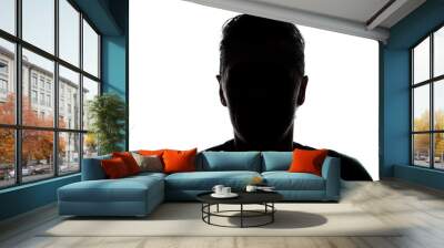 hidden face in the shadow.male person silhouette Wall mural