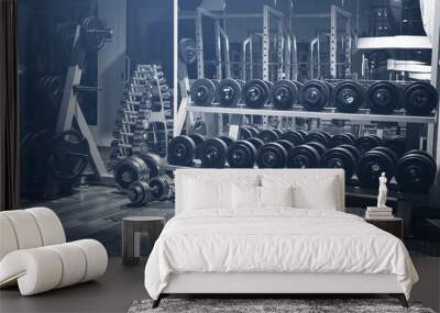 Old gym interior with equipment Wall mural