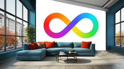 Rainbow Infinity symbol isolated on white background. Vector Wall mural