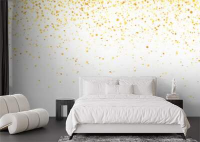 Wide gold glitter holiday confetti isolated Wall mural