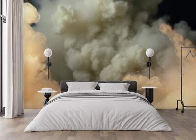 Abstract dust explosion frame background Smoke Explosion Backdrop Wall mural