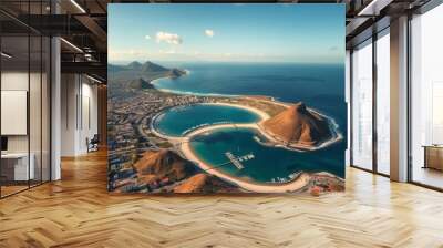 Aerial view of marina commercial business district lagos island nigeria aerial city Ultra realistic Photorealistic  Wall mural