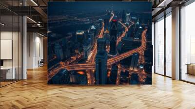 Chicago skyline chicago illinois shows amazing architecture in panoramic format aerial city Ultra realistic Photorealistic  Wall mural