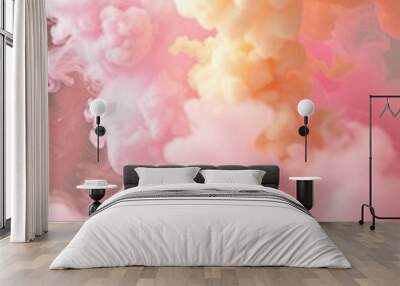 Colorful pastel background Smoke Explosion Backdrop Wall mural