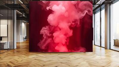 Red glow wave lighting effect abstract background for your busi Smoke Explosion Backdrop Wall mural