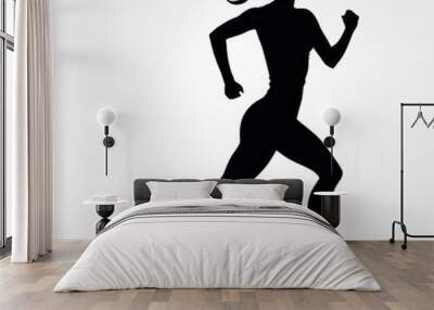 Silhouette female runner for competition poster silhouette runner Illustration  Wall mural