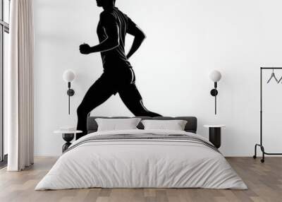 Silhouette of the runner highlights the dedication to accomplishing their objectives silhouette runner Illustration  Wall mural