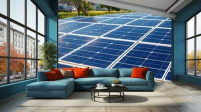 Solar energy panels solar panel Ultra realistic Photorealistic  Wall mural