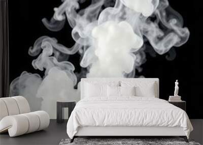 White smoke with black background Smoke Explosion Backdrop Wall mural