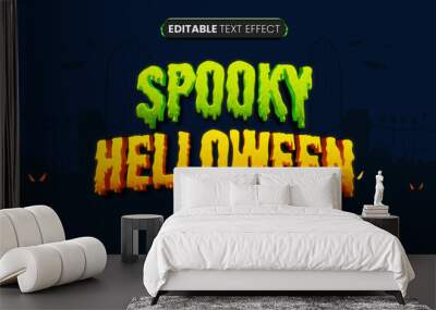 Editable halloween theme text effect, spooky text style Wall mural