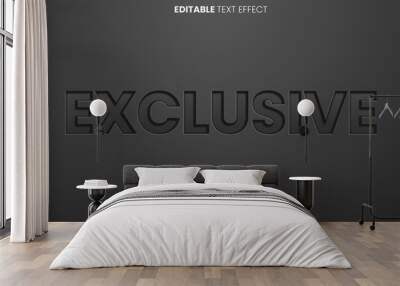 Elegant Engraved Black Leather Text Effect Wall mural