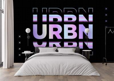 holographic editable text effect Wall mural